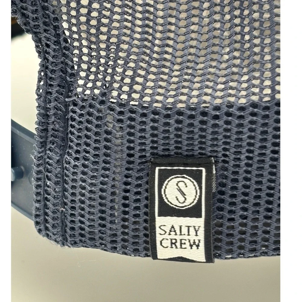 SALTY CREW Blue Trucker Hat Octopus Patch Cap Snapback Ink Slinger Navy Mesh Men